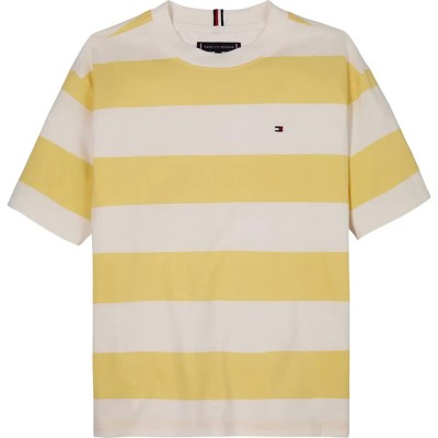 тениска,детски,тениски,tommy,hilfiger,essential,archive,fit,short,sleeve,t,shirt,yellow,white,(citronella,white)