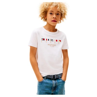тениска,детски,тениски,tommy,hilfiger,multi,flag,regular,fit,short,sleeve,t,shirt,white