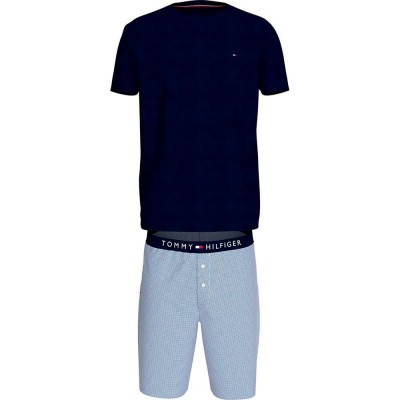 пижама,мъжки,пижами,tommy,hilfiger,um0um01959,short,sleeve,pyjama,blue