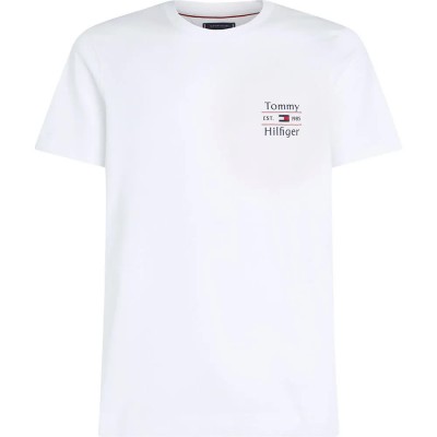 тениска,мъжки,тениски,tommy,hilfiger,stack,short,sleeve,t,shirt,white