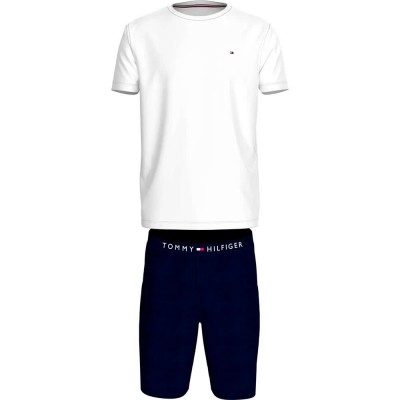пижама,мъжки,пижами,tommy,hilfiger,um0um01794,short,sleeve,pyjama,white