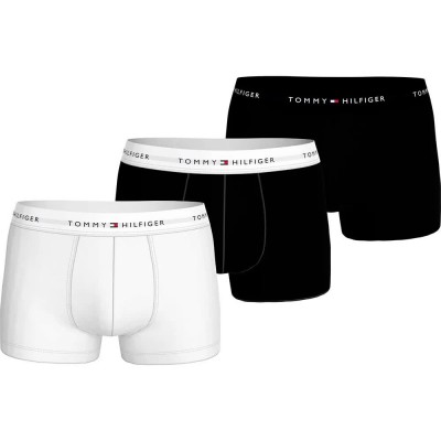 боксерки,мъжко,бельо,tommy,hilfiger,um0um03523,boxers,3,units,white,black,(th,white,th,white,black)