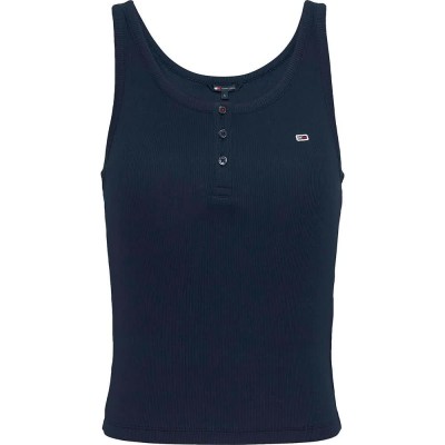 тениска,дамски,тениски,tommy,jeans,button,sleeveless,t,shirt,blue,(dark,night,navy)