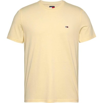 тениска,мъжки,тениски,tommy,jeans,dm0dm20363,slim,fit,short,sleeve,t,shirt,yellow,(custard,cream)