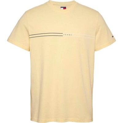 тениска,мъжки,тениски,tommy,jeans,entry,graphic,slim,fit,short,sleeve,t,shirt,yellow,(custard,cream)