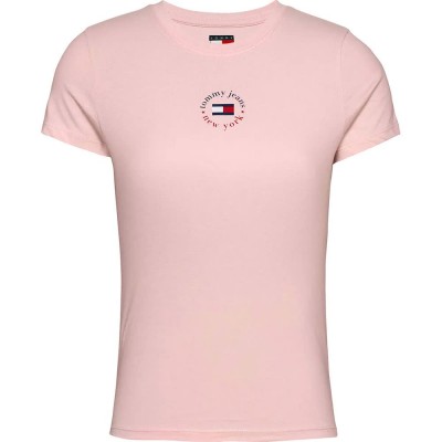 тениска,дамски,тениски,tommy,jeans,essential,logo,2,slim,fit,short,sleeve,t,shirt,pink,(precious,pink)