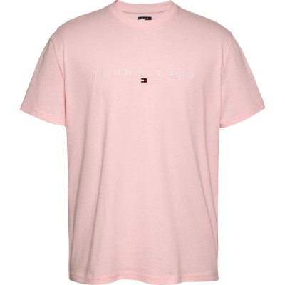 тениска,мъжки,тениски,tommy,jeans,reg,linear,logo,short,sleeve,t,shirt,pink,(precious,pink)