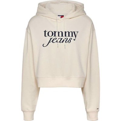суичър,дамски,блузи,tommy,jeans,script,relaxed,fit,hoodie,beige