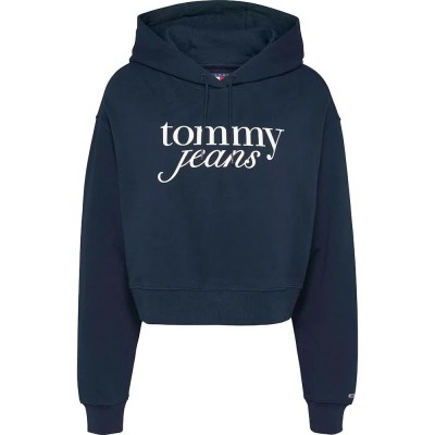 суичър,дамски,блузи,tommy,jeans,script,relaxed,fit,hoodie,dark,night,navy,(blue)