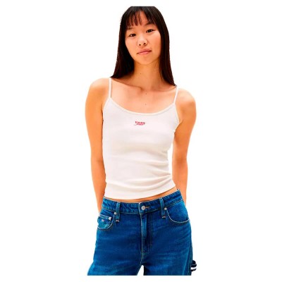 тениска,дамски,тениски,tommy,jeans,script,strappy,sleeveless,t,shirt,ancient,white,(white)