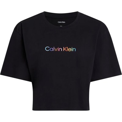 тениска,дамски,пижами,calvin,klein,boxy,pride,short,sleeve,pyjama,t,shirt,black
