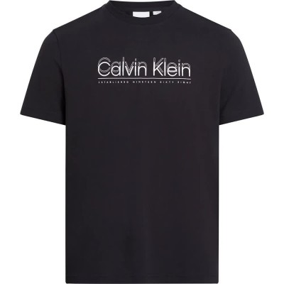 тениска,мъжки,тениски,calvin,klein,double,logo,short,sleeve,t,shirt,black
