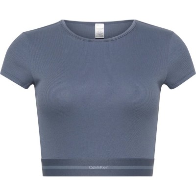 тениска,дамски,пижами,calvin,klein,lv00qs7349,short,sleeve,pyjama,t,shirt,blue,(grisaille)