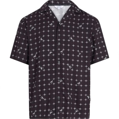 риза,с,къс,ръкав,мъжки,ризи,calvin,klein,resort,short,sleeve,shirt,black