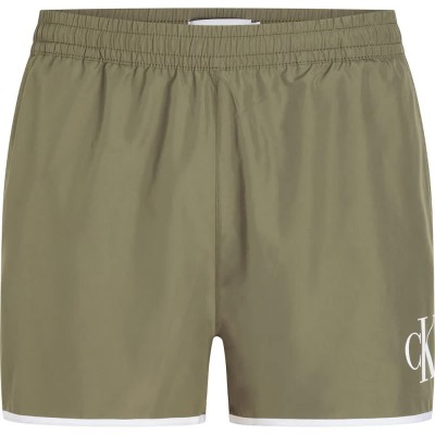 бански,гащета,мъжки,бански,костюми,calvin,klein,runner,swimming,shorts,green,(dusky,green)