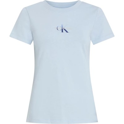 тениска,дамски,тениски,calvin,klein,jeans,gradient,monologo,slim,short,sleeve,t,shirt,niagara,mist,(white)