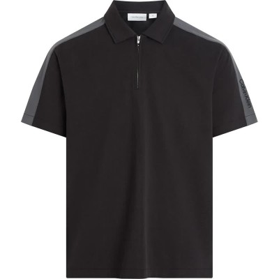 дънки,мъжки,блузи,с,яка,calvin,klein,jeans,logo,tape,short,sleeve,polo,black