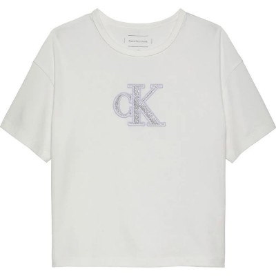 тениска,детски,тениски,calvin,klein,jeans,metallic,short,sleeve,t,shirt,white,(bright,white)