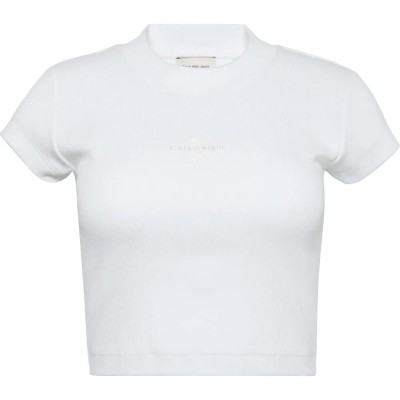 бебешка,тениска,дамски,тениски,calvin,klein,jeans,monogram,baby,short,sleeve,t,shirt,brilliant,white,(white)