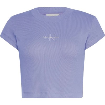 бебешка,тениска,дамски,тениски,calvin,klein,jeans,monogram,baby,short,sleeve,t,shirt,purple,(sweet,lavender)