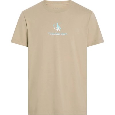 тениска,мъжки,тениски,calvin,klein,jeans,shadow,logo,short,sleeve,t,shirt,beige,(aluminum)