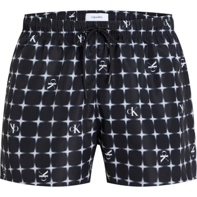 бански,гащета,мъжки,бански,костюми,calvin,klein,jeans,short,drawstring,print,swimming,shorts,black