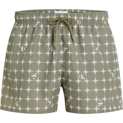 бански,гащета,мъжки,бански,костюми,calvin,klein,jeans,short,drawstring,print,swimming,shorts,diffused,logo,grid,green,aop,(green)