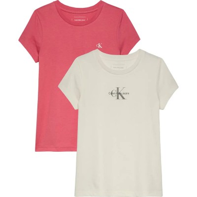 тениска,детски,тениски,calvin,klein,jeans,slim,monologo,short,sleeve,t,shirt,2,units,pink
