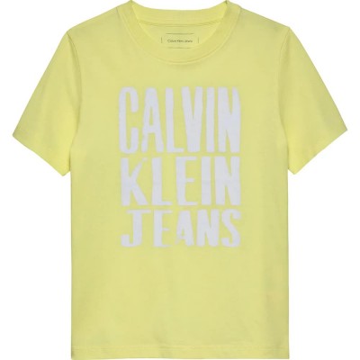 тениска,детски,тениски,calvin,klein,jeans,slogan,graphic,short,sleeve,t,shirt,elfin,yellow,(yellow)