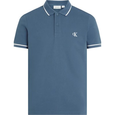 дънки,мъжки,блузи,с,яка,calvin,klein,jeans,tipping,slim,short,sleeve,polo,vintage,indigo,(blue)