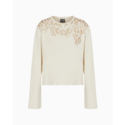 тениска,дамски,тениски,ea7,emporio,armani,7w000485,af10373,long,sleeve,t,shirt,beige