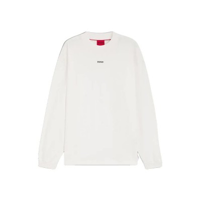 тениска,мъжки,тениски,дамски,тениски,hugo,daposo,10248326,red,long,sleeve,t,shirt,white,(natural)
