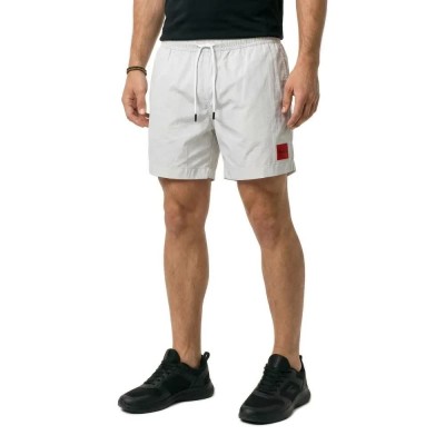 бански,гащета,мъжки,бански,костюми,hugo,dominica,10238035,red,swimming,shorts,white,(white)