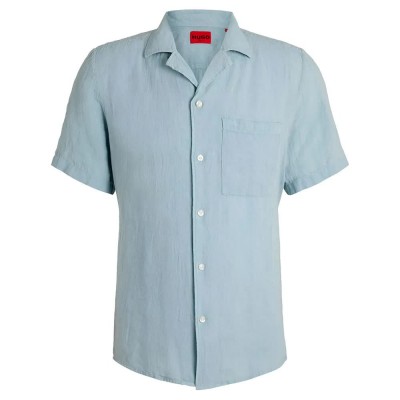 риза,с,къс,ръкав,мъжки,ризи,hugo,ellino,10248298,01,short,sleeve,shirt,blue