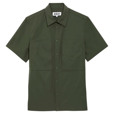 риза,с,къс,ръкав,мъжки,ризи,aigle,ais25mshi006,short,sleeve,shirt,green