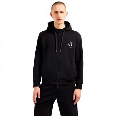 блуза,мъжки,пуловери,armani,exchange,xm000371a,f10818u,full,zip,sweatshirt,black