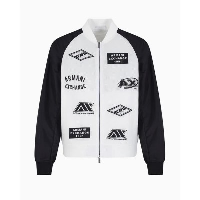 яке,мъжки,якета,armani,exchange,xm000388a,f13130m,bomber,jacket,off,white,black,(white)
