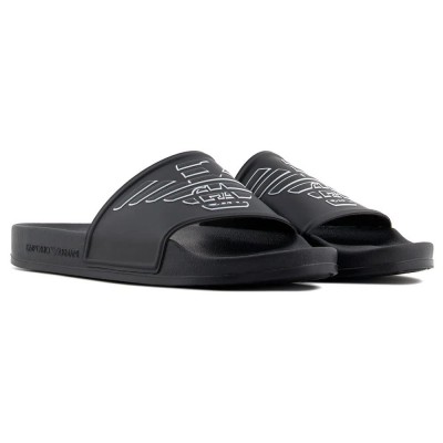 мъжки,джапанки,и,чехли,emporio,armani,xvps11,xr273,slides,black,white,(black)