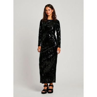 рокля,дамски,поли,и,рокли,pepe,jeans,anastasia,long,sleeve,long,dress,black