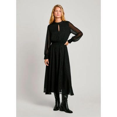 рокля,дамски,поли,и,рокли,pepe,jeans,anushka,long,sleeve,long,dress,black