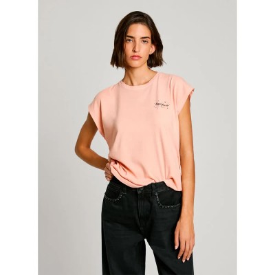 тениска,дамски,тениски,pepe,jeans,lorena,short,sleeve,t,shirt,pink,(washed,pink)
