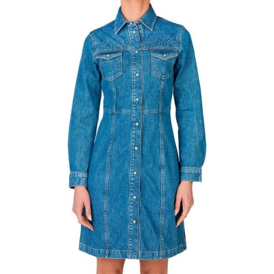 рокля,дамски,поли,и,рокли,pepe,jeans,luna,sparkle,long,sleeve,short,dress,blue