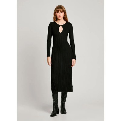 рокля,дамски,поли,и,рокли,pepe,jeans,natasha,long,sleeve,long,dress,black