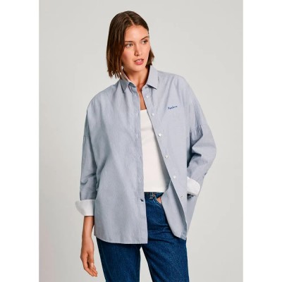 риза,с,дълъг,ръкав,дамски,блузи,дамски,ризи,pepe,jeans,paulas,long,sleeve,shirt,blue