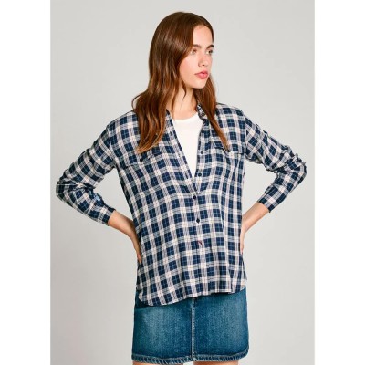 риза,с,дълъг,ръкав,дамски,блузи,дамски,ризи,pepe,jeans,polivia,long,sleeve,shirt,blue