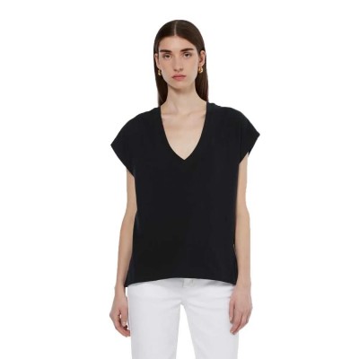 тениска,дамски,тениски,scotch,&,soda,core,slub,short,sleeve,v,neck,t,shirt,black