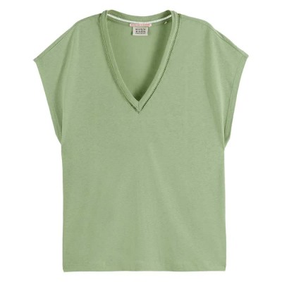 тениска,дамски,тениски,scotch,&,soda,u9a00648t,short,sleeve,v,neck,t,shirt,pistachio,(green)
