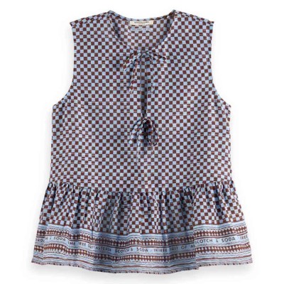 тениска,дамски,тениски,scotch,&,soda,u9a00702t,sleeveless,t,shirt,blue,(block,print)