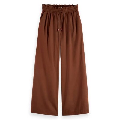 панталони,дамски,панталони,scotch,&,soda,voile,wide,leg,pull,on,high,waist,pants,brown