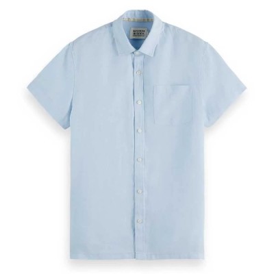 риза,с,къс,ръкав,мъжки,ризи,scotch,&,soda,seasonal,core,short,sleeve,shirt,shirting,blue,(blue)